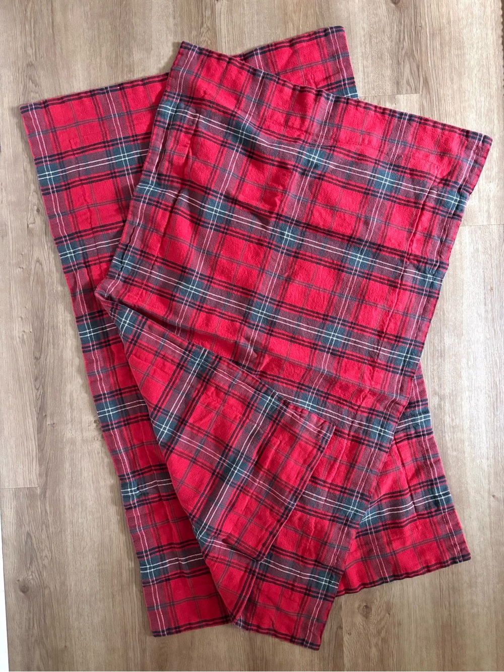 Williams Sonoma Plaid Flannel Pillowcase Shams Set King Linen Cotton